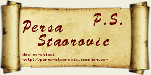 Persa Staorović vizit kartica